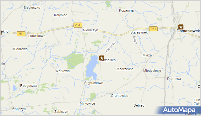 mapa Kozielsko, Kozielsko na mapie Targeo