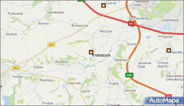 mapa Krotoszyce, Krotoszyce na mapie Targeo