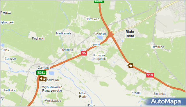 mapa Kruszyn Krajeński, Kruszyn Krajeński na mapie Targeo