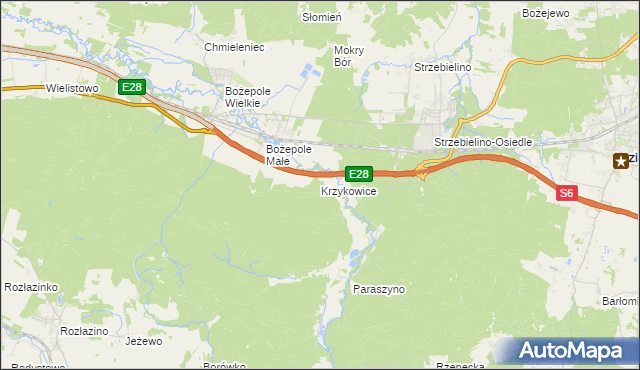 mapa Krzykowice gmina Łęczyce, Krzykowice gmina Łęczyce na mapie Targeo