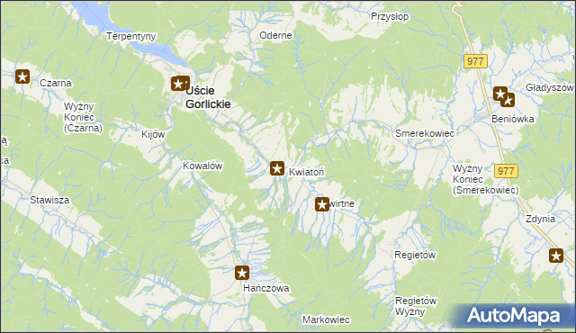 mapa Kwiatoń, Kwiatoń na mapie Targeo