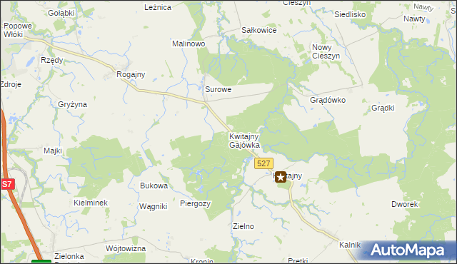 mapa Kwitajny Gajówka, Kwitajny Gajówka na mapie Targeo
