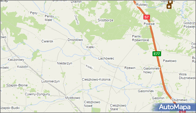 mapa Lachówiec, Lachówiec na mapie Targeo