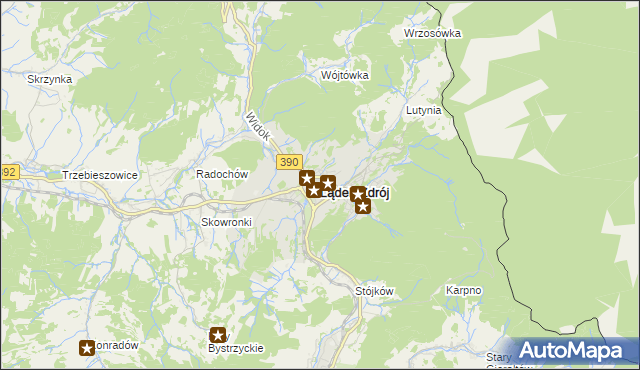 mapa Lądek-Zdrój, Lądek-Zdrój na mapie Targeo