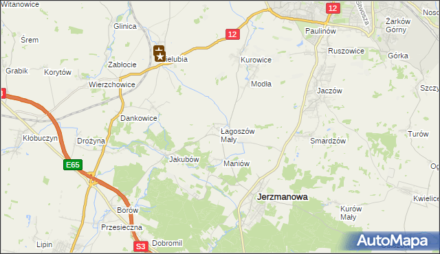 mapa Łagoszów Mały, Łagoszów Mały na mapie Targeo