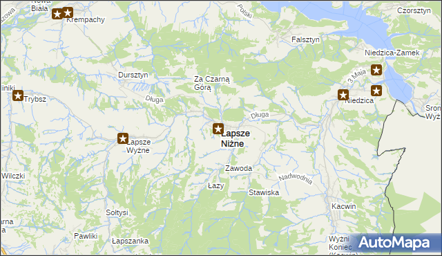 mapa Łapsze Niżne, Łapsze Niżne na mapie Targeo