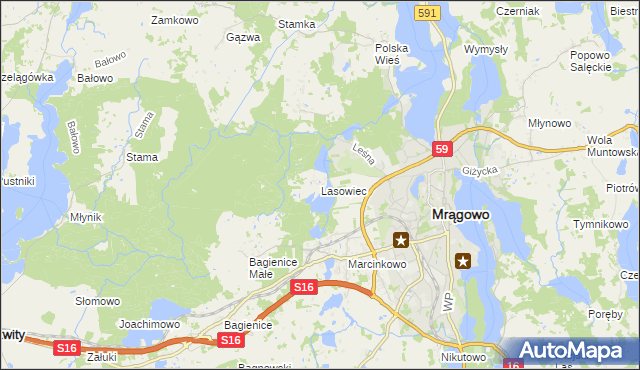 mapa Lasowiec, Lasowiec na mapie Targeo