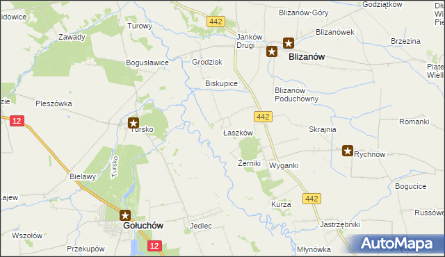 mapa Łaszków, Łaszków na mapie Targeo