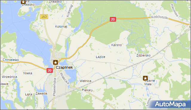 mapa Łazice, Łazice na mapie Targeo