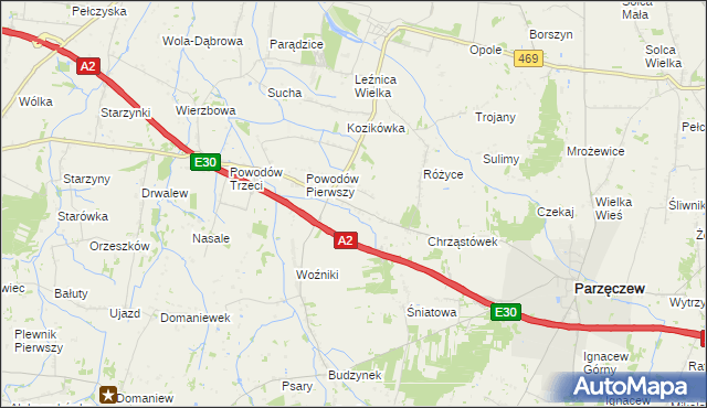 mapa Łążki, Łążki na mapie Targeo