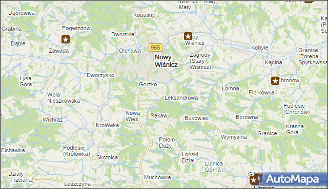 mapa Leksandrowa, Leksandrowa na mapie Targeo