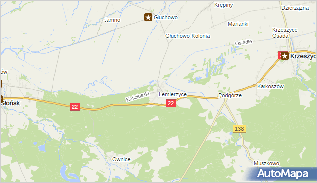 mapa Lemierzyce, Lemierzyce na mapie Targeo