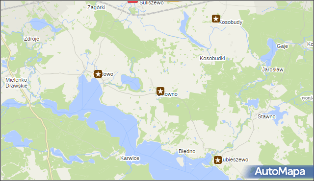 mapa Linowno, Linowno na mapie Targeo