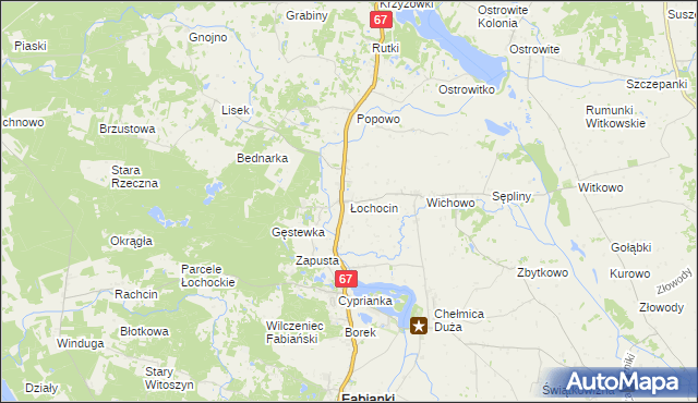 mapa Łochocin, Łochocin na mapie Targeo