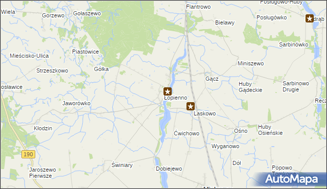 mapa Łopienno, Łopienno na mapie Targeo