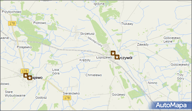 mapa Łopiszewo, Łopiszewo na mapie Targeo