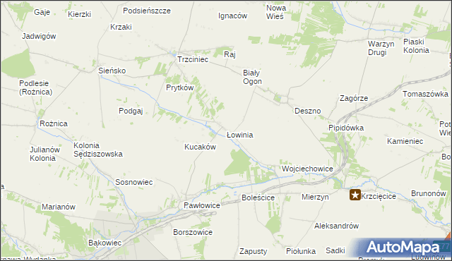 mapa Łowinia, Łowinia na mapie Targeo