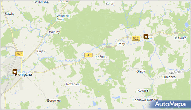 mapa Łoźnik, Łoźnik na mapie Targeo