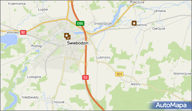 mapa Lubinicko, Lubinicko na mapie Targeo