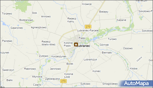 mapa Lubraniec, Lubraniec na mapie Targeo