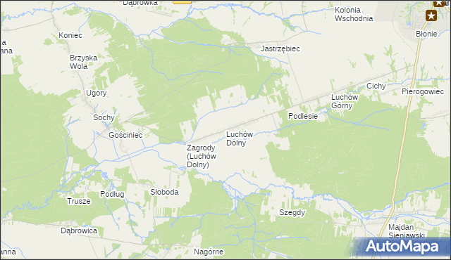 mapa Luchów Dolny, Luchów Dolny na mapie Targeo