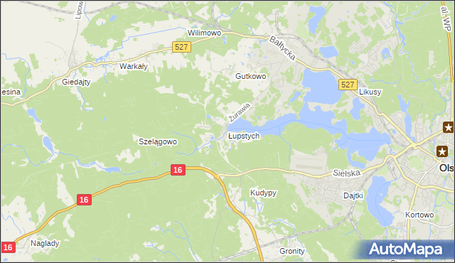 mapa Łupstych, Łupstych na mapie Targeo