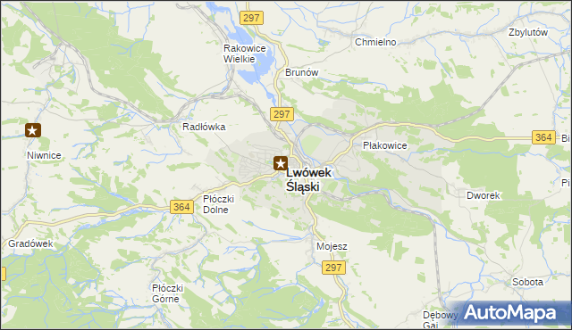 mapa Lwówek Śląski, Lwówek Śląski na mapie Targeo