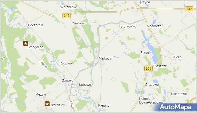 mapa Małkocin, Małkocin na mapie Targeo