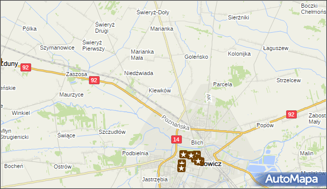 mapa Małszyce gmina Łowicz, Małszyce gmina Łowicz na mapie Targeo