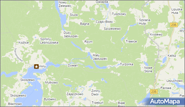 mapa Mały Jabłuszek, Mały Jabłuszek na mapie Targeo