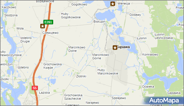 mapa Marcinkowo Górne, Marcinkowo Górne na mapie Targeo