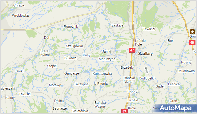 mapa Maruszyna, Maruszyna na mapie Targeo