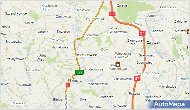 mapa Masłomiąca, Masłomiąca na mapie Targeo