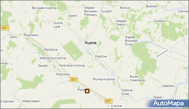 mapa Maszów, Maszów na mapie Targeo