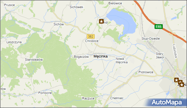 mapa Męcinka, Męcinka na mapie Targeo