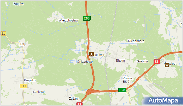 mapa Miękowo gmina Goleniów, Miękowo gmina Goleniów na mapie Targeo