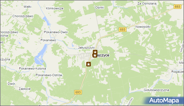 mapa Milejczyce, Milejczyce na mapie Targeo