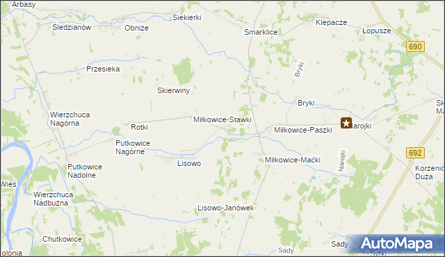 mapa Miłkowice-Janki, Miłkowice-Janki na mapie Targeo