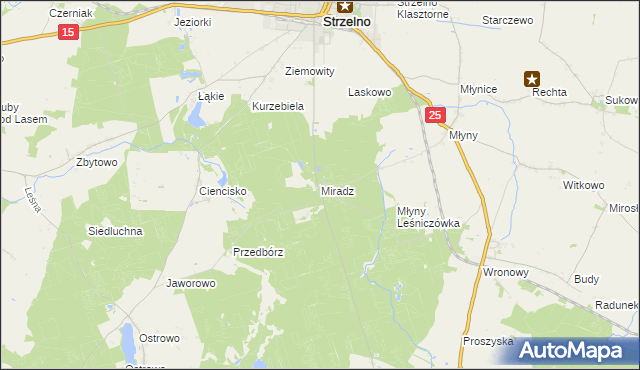 mapa Miradz, Miradz na mapie Targeo