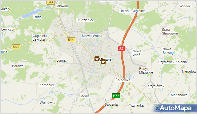 mapa Mława, Mława na mapie Targeo