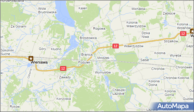 mapa Mniszek gmina Wolanów, Mniszek gmina Wolanów na mapie Targeo