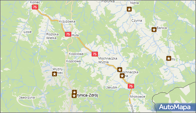 mapa Mochnaczka Wyżna, Mochnaczka Wyżna na mapie Targeo