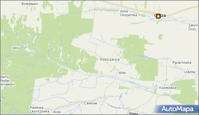 mapa Moszczanica, Moszczanica na mapie Targeo