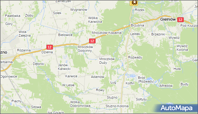 mapa Mroczków Duży, Mroczków Duży na mapie Targeo