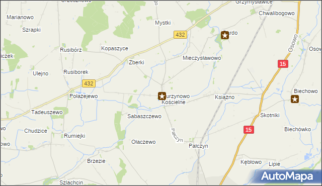 mapa Murzynowo Kościelne, Murzynowo Kościelne na mapie Targeo