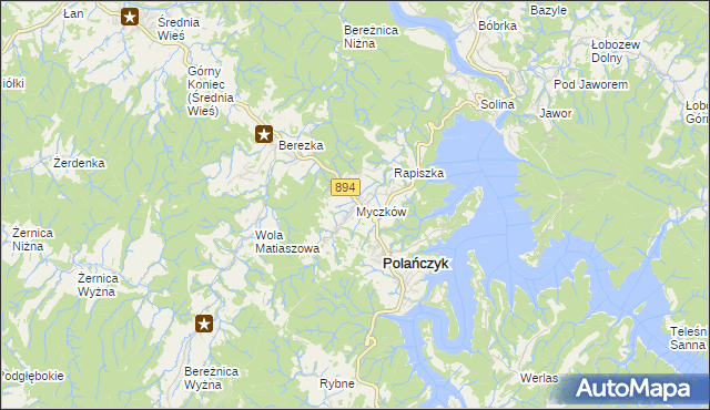 mapa Myczków, Myczków na mapie Targeo