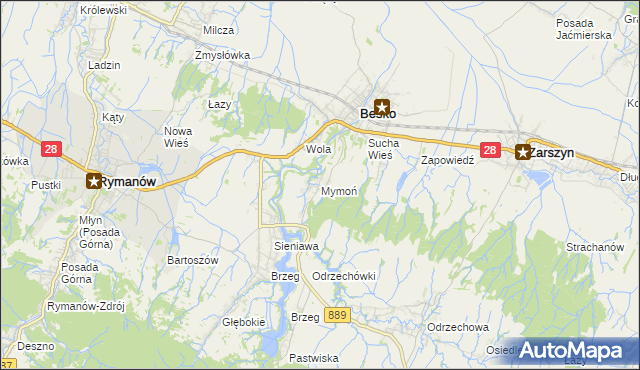 mapa Mymoń, Mymoń na mapie Targeo