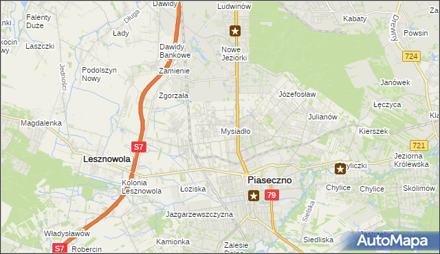 mapa Mysiadło, Mysiadło na mapie Targeo