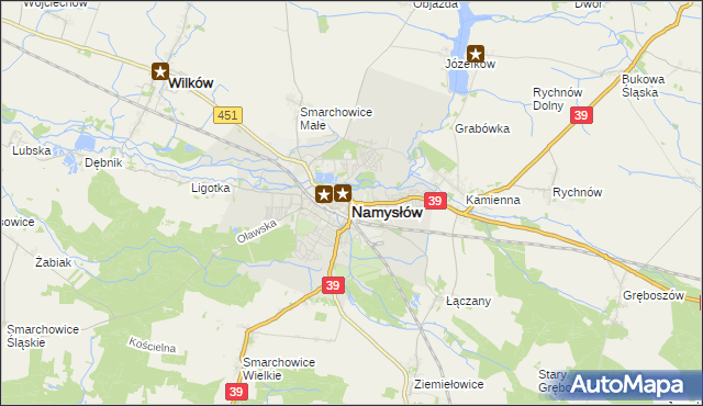 mapa Namysłów, Namysłów na mapie Targeo