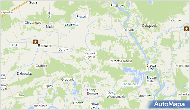 mapa Napiórki Butne, Napiórki Butne na mapie Targeo